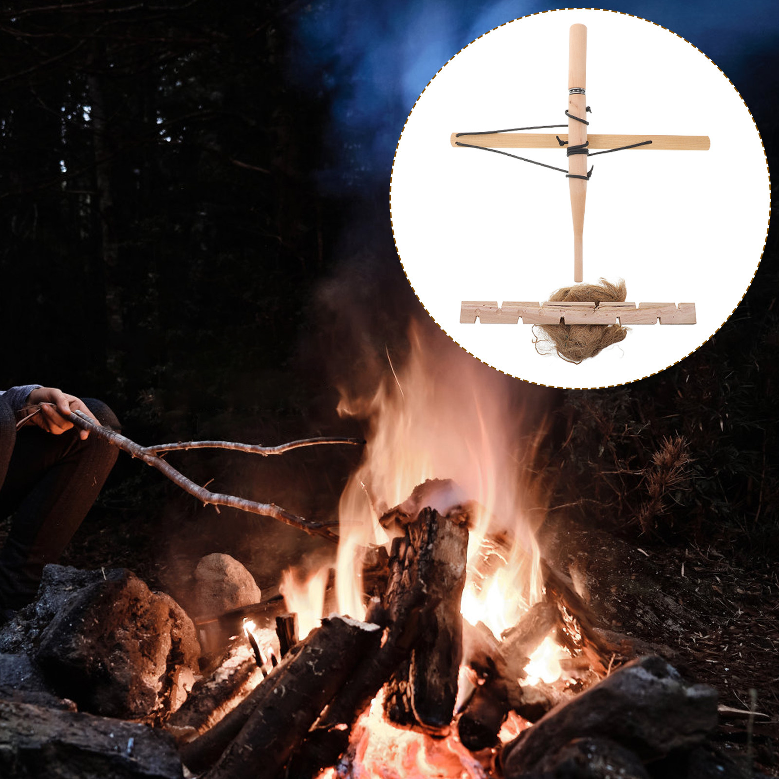 Outdoor Camping Kit - Wiertło z łukiem do rozpalania ognia,