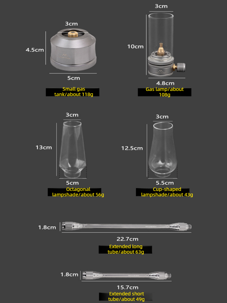 Outdoor Camping Glamping Share - Zestaw lamp gazowych do kempingu MOUNTAINHIKER,
