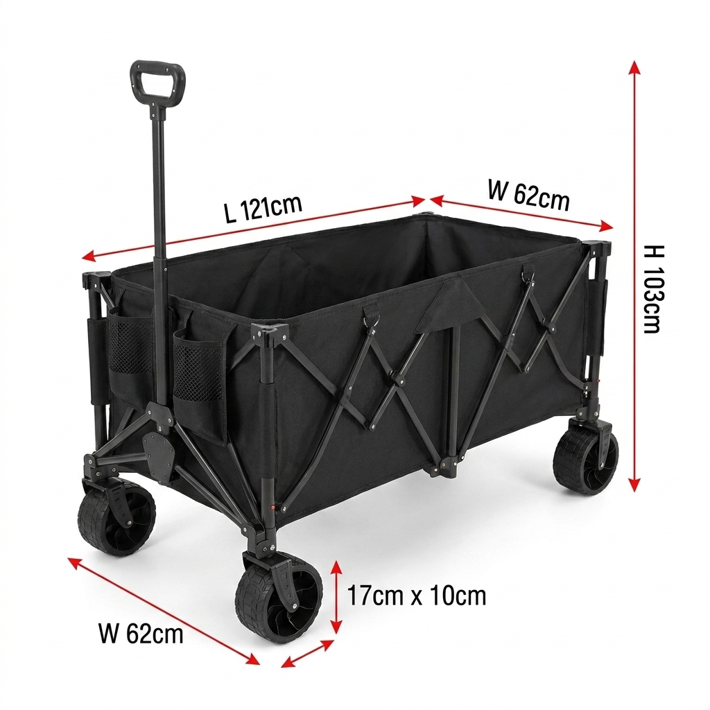 Outdoor Camping Set - Wózek składany, wytrzymały, z dużą pojemnością