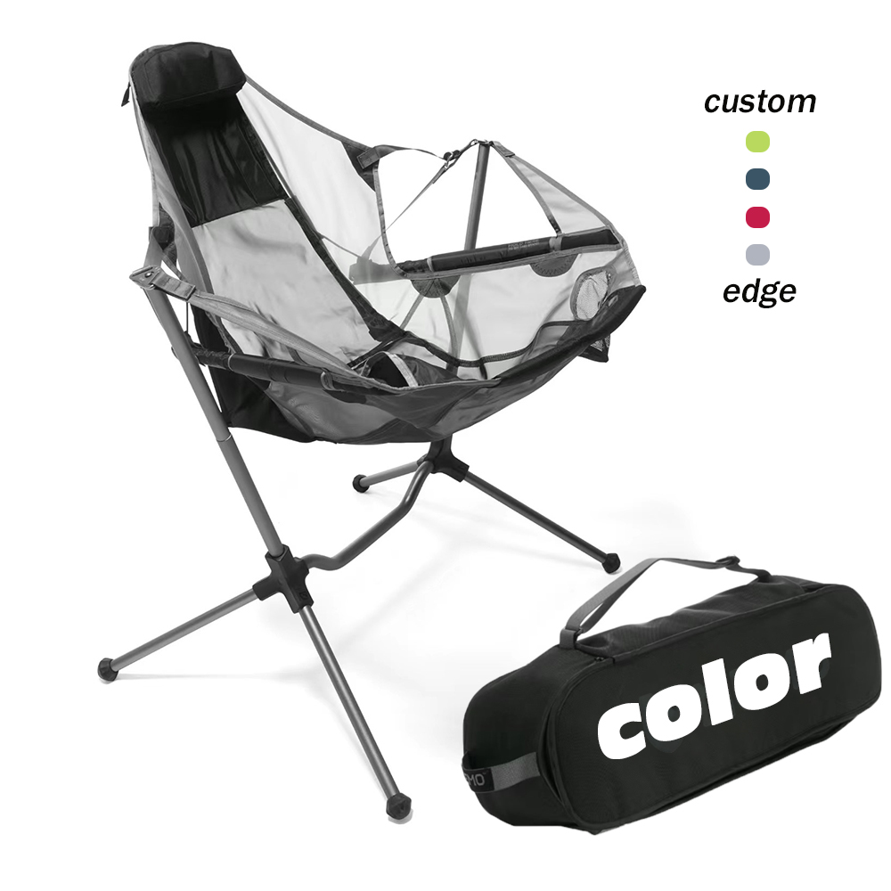 Outdoor Camping Rocking Chair - Przenośne Aluminiowe Składane Krzesło Plażowe Rozkładane