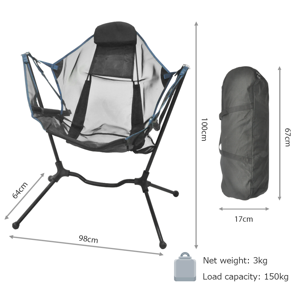 Składane krzesło kempingowe z  – Outdoor Camping Rocking Chair recenzja i cena