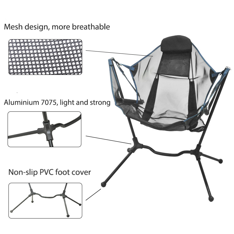 Składane krzesło kempingowe z  – Outdoor Camping Rocking Chair recenzja i cena