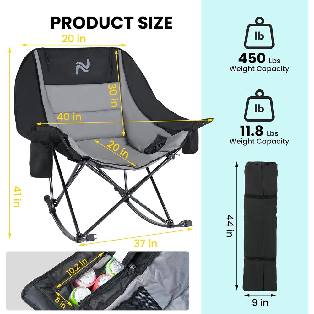 Przenośne krzesło bujane na ze – Outdoor Camping Rocking Chair recenzja i cena