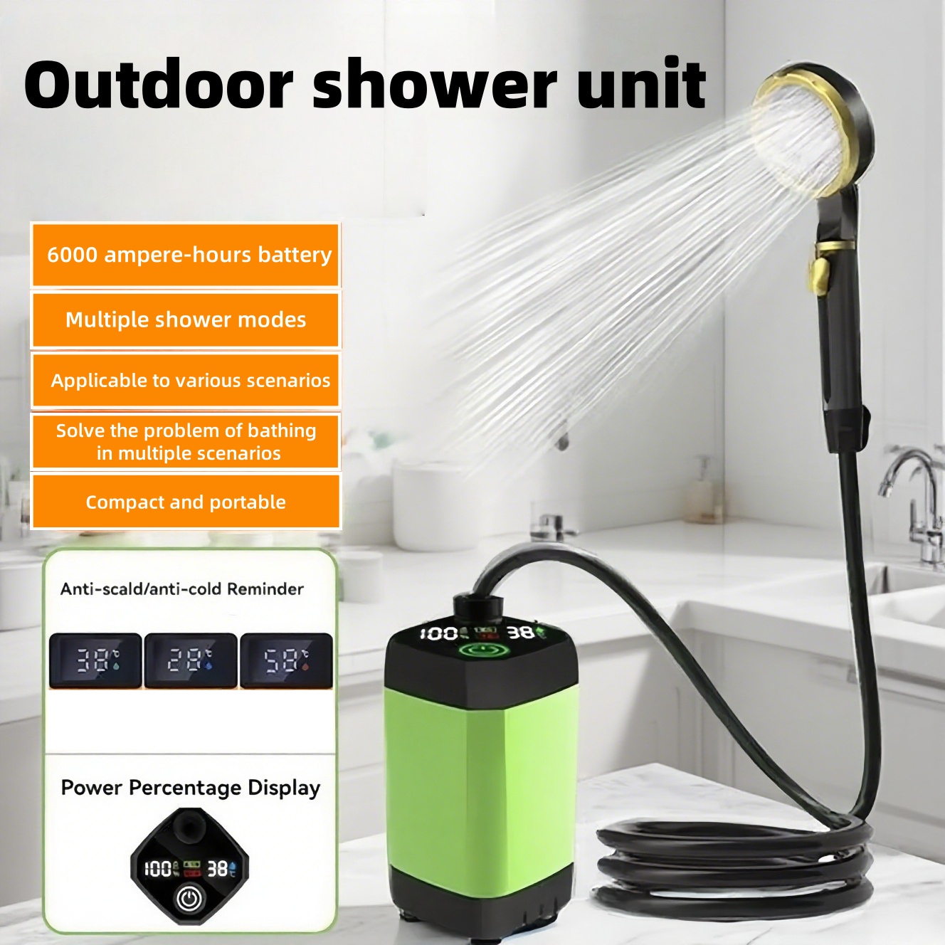 Przenośny elektryczny prysznic – Outdoor Camping Gear recenzja i cena