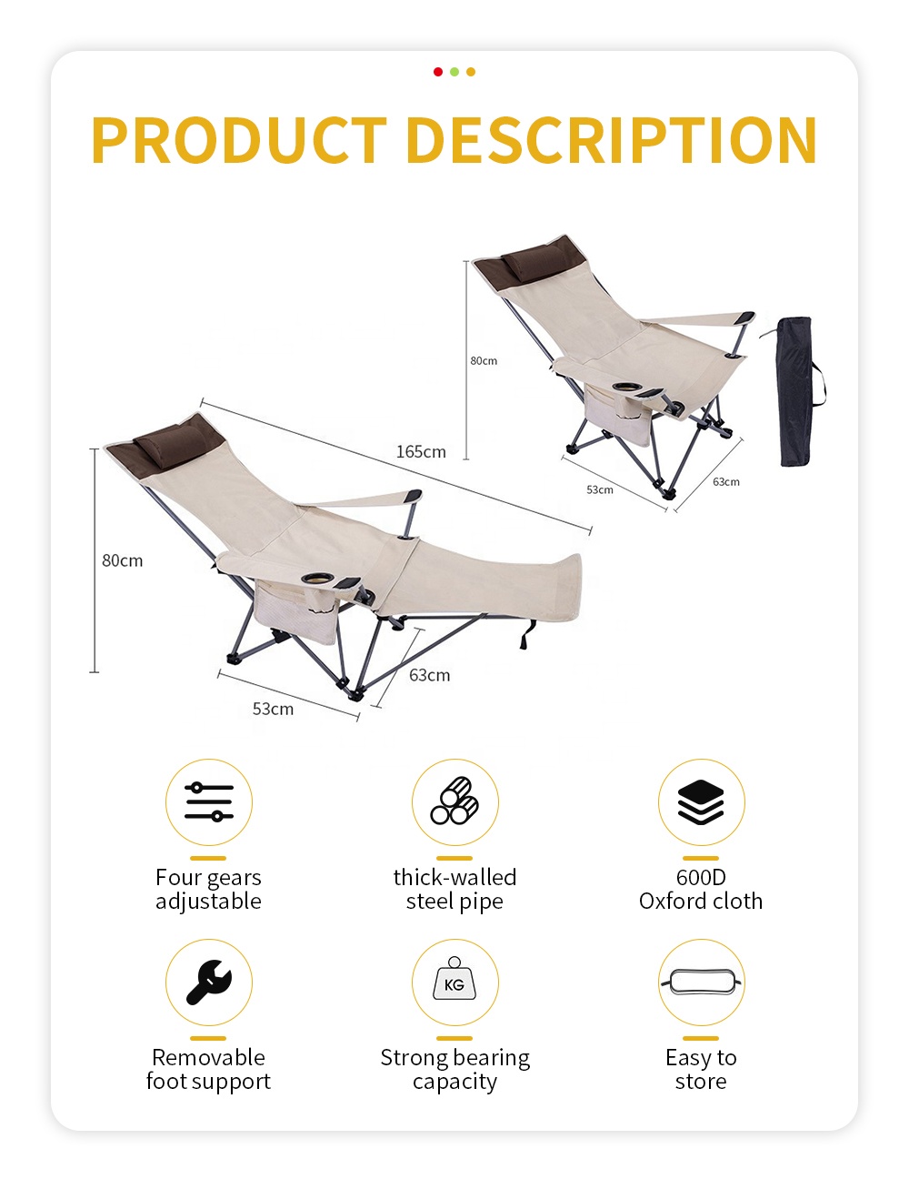 Przenośne składane krzesło roz – Outdoor Camping Set recenzja i cena