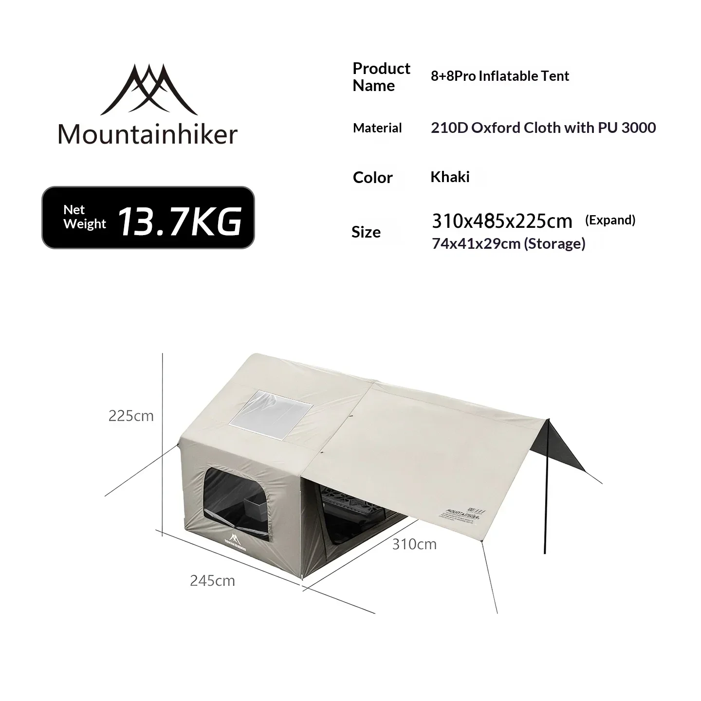 8+8 ㎡   Namiot kempingowy dmuc – Outdoor Camping House recenzja i cena