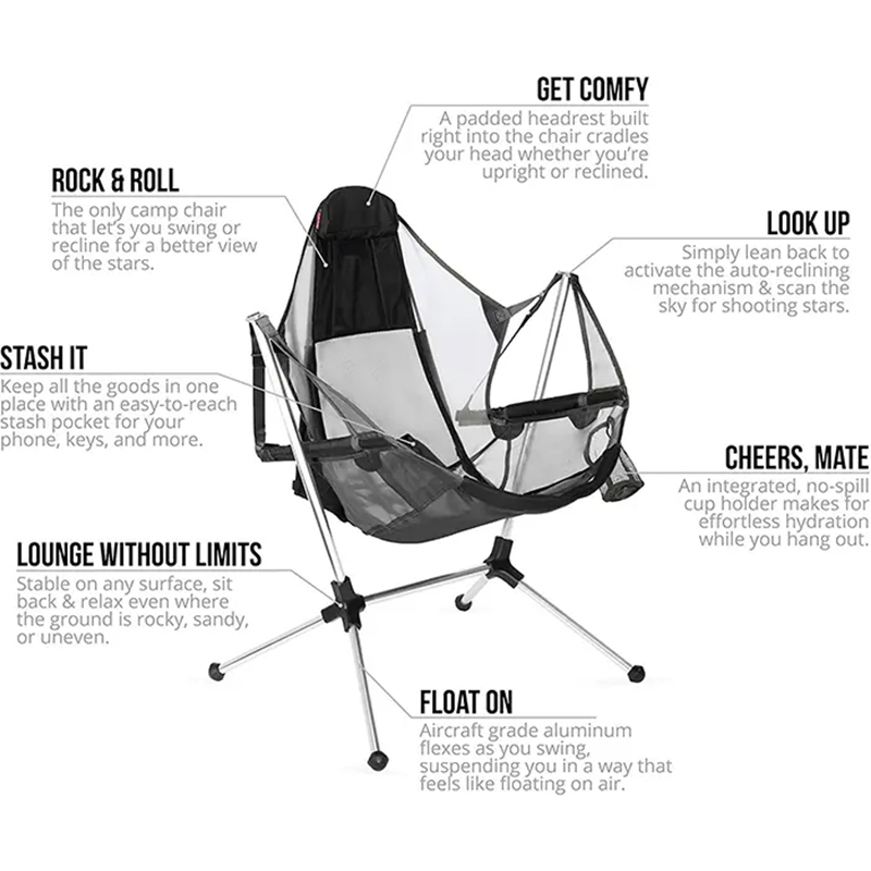 Przenośne Aluminiowe Składane  – Outdoor Camping Rocking Chair recenzja i cena